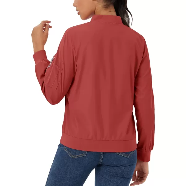 MAGCOMSEN Women's Jacket Lightweight Bomber Jackets 5 Pockets Windbreaker Zip-up Casual Moto Outwear