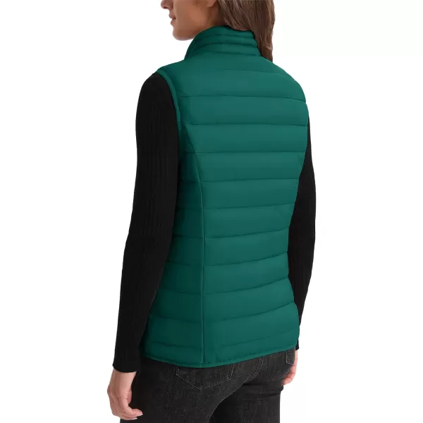 MAGCOMSEN Women's Lightweight Puffer Vest Sleeveless Quilted Stand Collar Zip Jacket 4 Pockets Padded Outerwear Vests