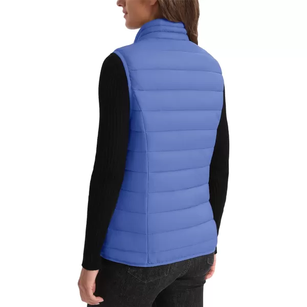 MAGCOMSEN Women's Lightweight Puffer Vest Sleeveless Quilted Stand Collar Zip Jacket 4 Pockets Padded Outerwear Vests