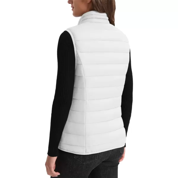MAGCOMSEN Women's Lightweight Puffer Vest Sleeveless Quilted Stand Collar Zip Jacket 4 Pockets Padded Outerwear Vests