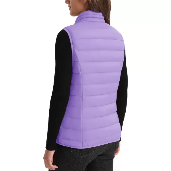 MAGCOMSEN Women's Lightweight Puffer Vest Sleeveless Quilted Stand Collar Zip Jacket 4 Pockets Padded Outerwear Vests