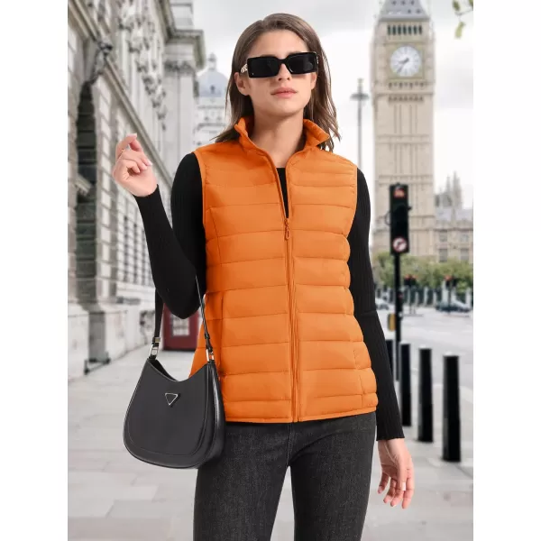 MAGCOMSEN Women's Lightweight Puffer Vest Sleeveless Quilted Stand Collar Zip Jacket 4 Pockets Padded Outerwear Vests