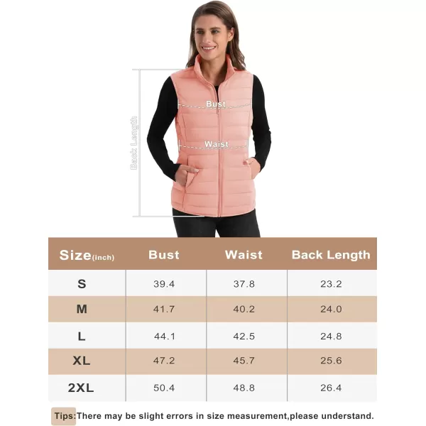 MAGCOMSEN Women's Lightweight Puffer Vest Sleeveless Quilted Stand Collar Zip Jacket 4 Pockets Padded Outerwear Vests