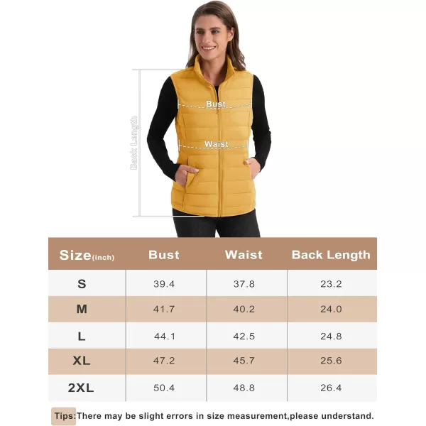 MAGCOMSEN Women's Lightweight Puffer Vest Sleeveless Quilted Stand Collar Zip Jacket 4 Pockets Padded Outerwear Vests