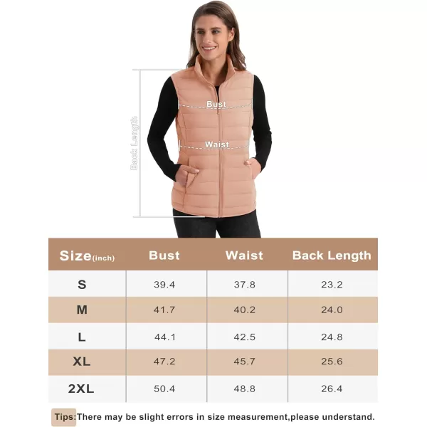 MAGCOMSEN Women's Lightweight Puffer Vest Sleeveless Quilted Stand Collar Zip Jacket 4 Pockets Padded Outerwear Vests