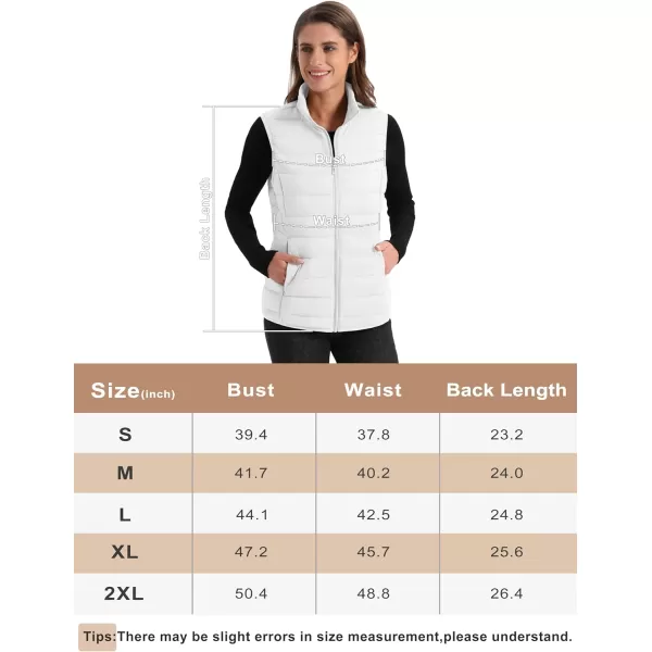 MAGCOMSEN Women's Lightweight Puffer Vest Sleeveless Quilted Stand Collar Zip Jacket 4 Pockets Padded Outerwear Vests