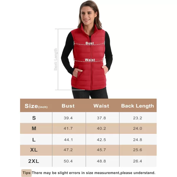 MAGCOMSEN Women's Lightweight Puffer Vest Sleeveless Quilted Stand Collar Zip Jacket 4 Pockets Padded Outerwear Vests