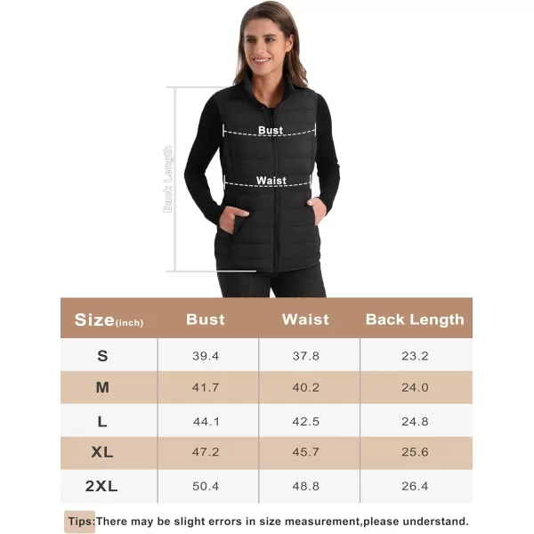 MAGCOMSEN Women's Lightweight Puffer Vest Sleeveless Quilted Stand Collar Zip Jacket 4 Pockets Padded Outerwear Vests