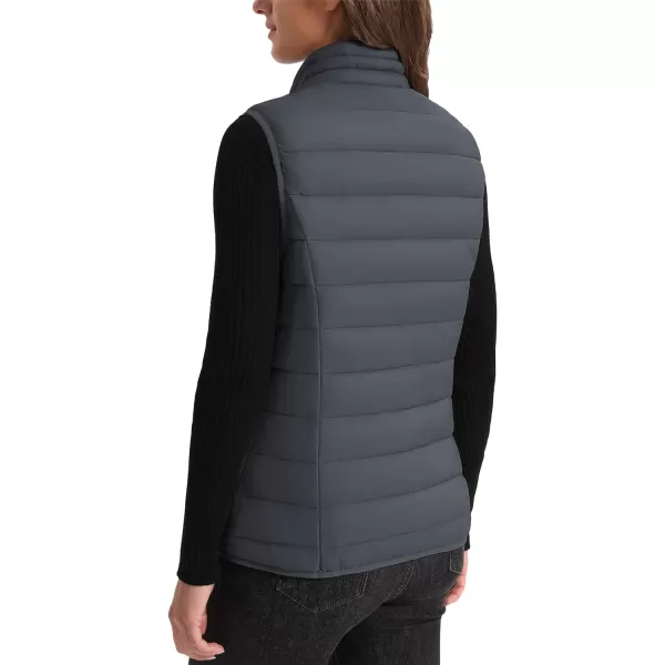 MAGCOMSEN Women's Lightweight Puffer Vest Sleeveless Quilted Stand Collar Zip Jacket 4 Pockets Padded Outerwear Vests
