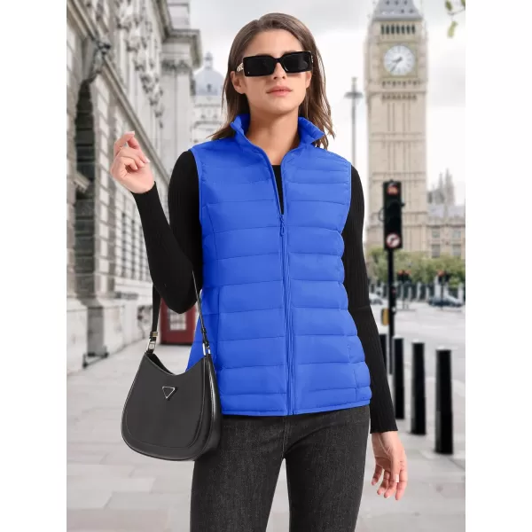 MAGCOMSEN Women's Lightweight Puffer Vest Sleeveless Quilted Stand Collar Zip Jacket 4 Pockets Padded Outerwear Vests