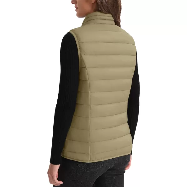 MAGCOMSEN Women's Lightweight Puffer Vest Sleeveless Quilted Stand Collar Zip Jacket 4 Pockets Padded Outerwear Vests