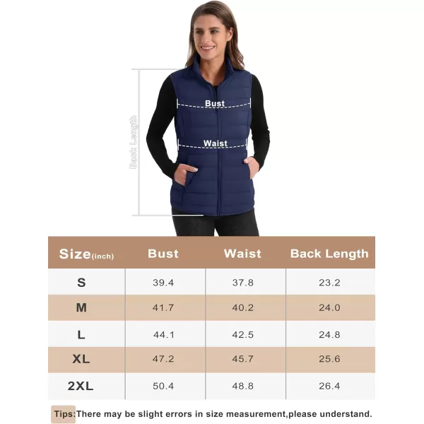 MAGCOMSEN Women's Lightweight Puffer Vest Sleeveless Quilted Stand Collar Zip Jacket 4 Pockets Padded Outerwear Vests