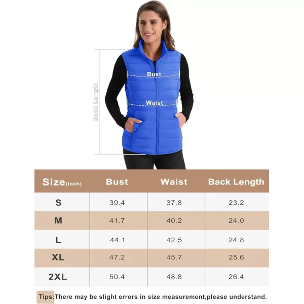 MAGCOMSEN Women's Lightweight Puffer Vest Sleeveless Quilted Stand Collar Zip Jacket 4 Pockets Padded Outerwear Vests