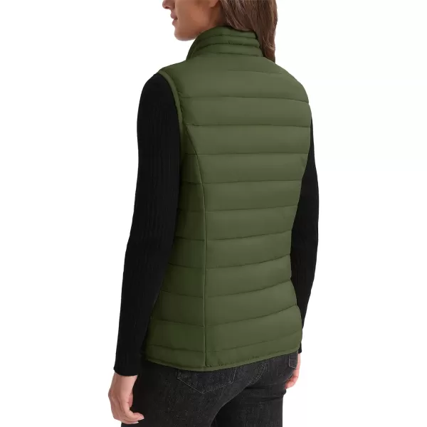 MAGCOMSEN Women's Lightweight Puffer Vest Sleeveless Quilted Stand Collar Zip Jacket 4 Pockets Padded Outerwear Vests