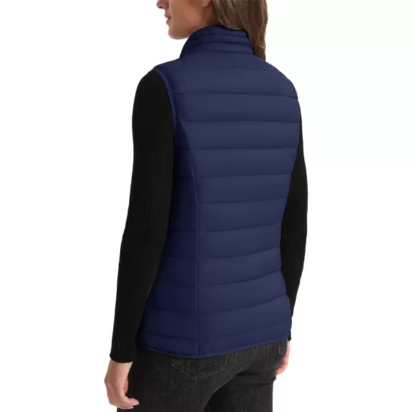 MAGCOMSEN Women's Lightweight Puffer Vest Sleeveless Quilted Stand Collar Zip Jacket 4 Pockets Padded Outerwear Vests