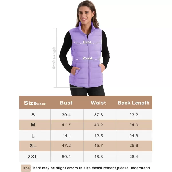MAGCOMSEN Women's Lightweight Puffer Vest Sleeveless Quilted Stand Collar Zip Jacket 4 Pockets Padded Outerwear Vests