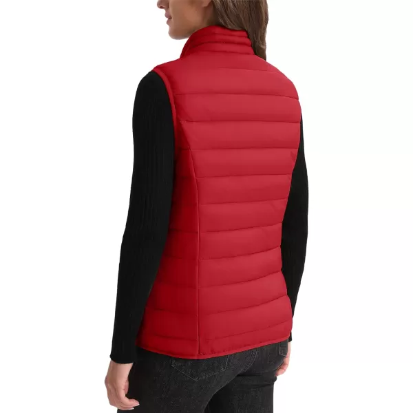 MAGCOMSEN Women's Lightweight Puffer Vest Sleeveless Quilted Stand Collar Zip Jacket 4 Pockets Padded Outerwear Vests