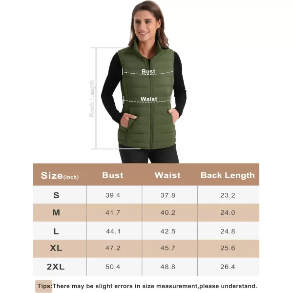MAGCOMSEN Women's Lightweight Puffer Vest Sleeveless Quilted Stand Collar Zip Jacket 4 Pockets Padded Outerwear Vests