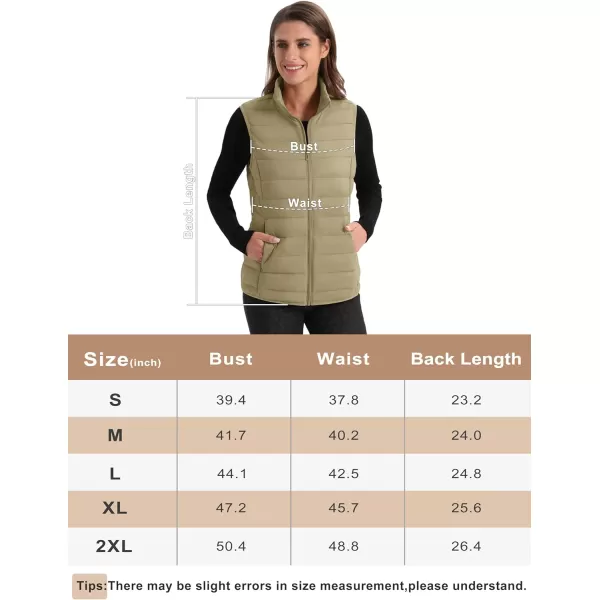 MAGCOMSEN Women's Lightweight Puffer Vest Sleeveless Quilted Stand Collar Zip Jacket 4 Pockets Padded Outerwear Vests