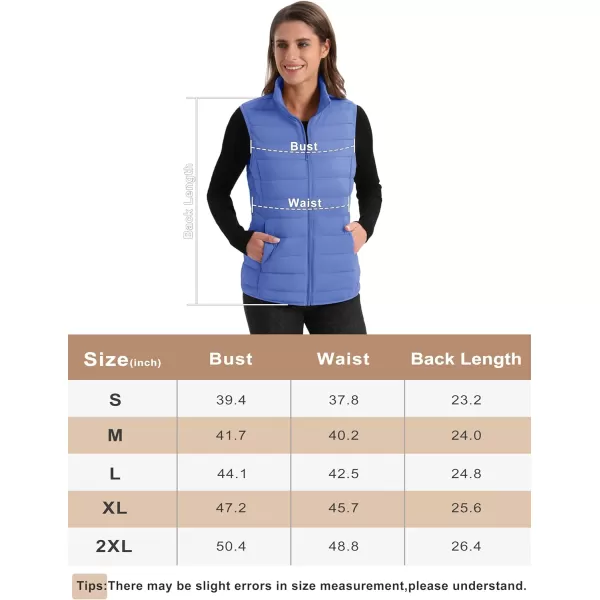 MAGCOMSEN Women's Lightweight Puffer Vest Sleeveless Quilted Stand Collar Zip Jacket 4 Pockets Padded Outerwear Vests