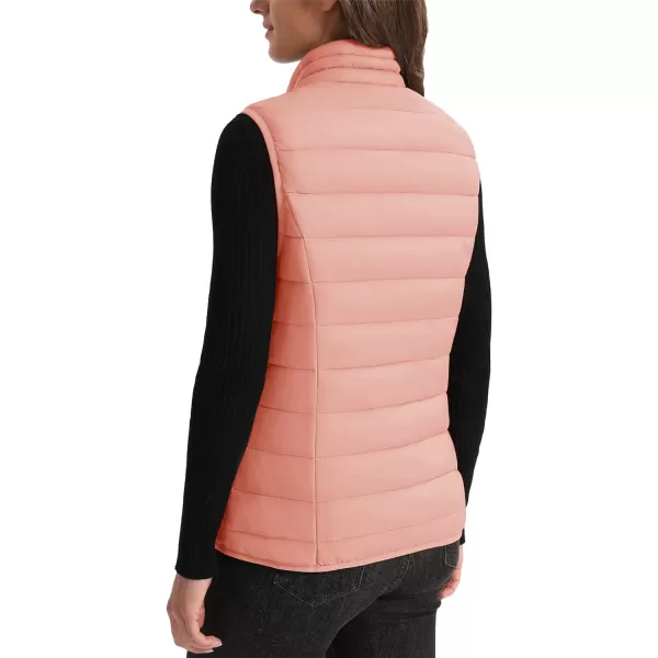 MAGCOMSEN Women's Lightweight Puffer Vest Sleeveless Quilted Stand Collar Zip Jacket 4 Pockets Padded Outerwear Vests
