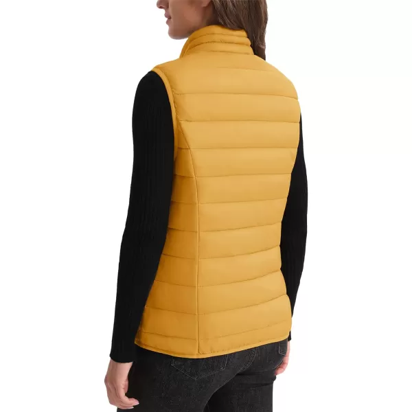 MAGCOMSEN Women's Lightweight Puffer Vest Sleeveless Quilted Stand Collar Zip Jacket 4 Pockets Padded Outerwear Vests