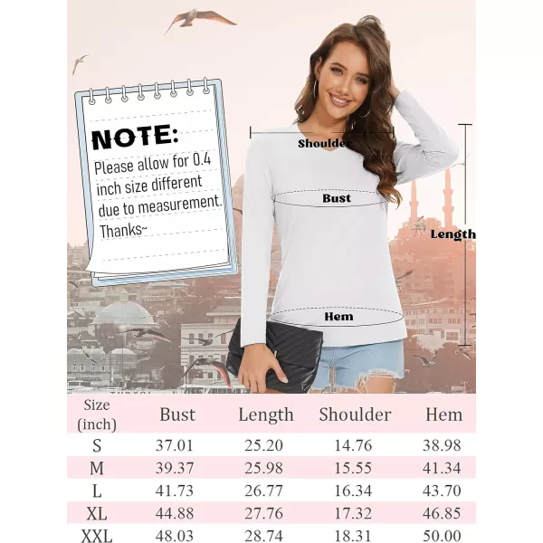 MAGCOMSEN Women's Long Sleeve V Neck T Shirts Cotton Basic Tee Shirts Soft Solid Cassic Breathable Casual Summer Tops