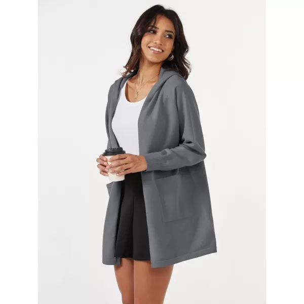 MAGCOMSEN Women's Open Front Cardigan Knit Lightweight Coatigan Jacket Hooded Sweater Coat 2 Pockets 2024 Spring Casual