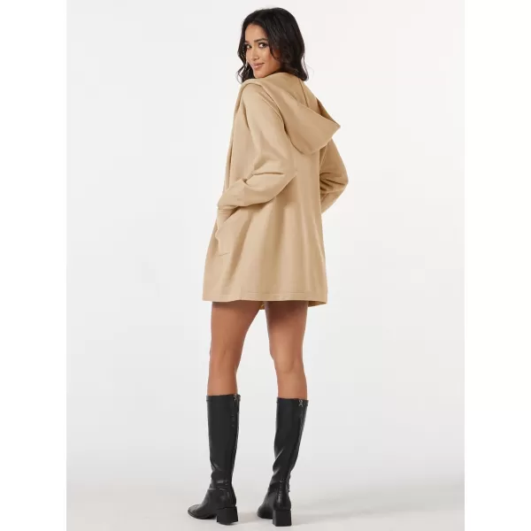 MAGCOMSEN Women's Open Front Cardigan Knit Lightweight Coatigan Jacket Hooded Sweater Coat 2 Pockets 2024 Spring Casual