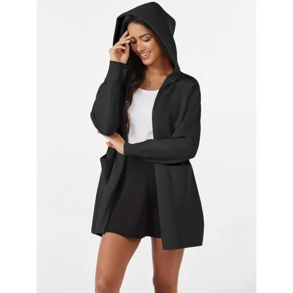 MAGCOMSEN Women's Open Front Cardigan Knit Lightweight Coatigan Jacket Hooded Sweater Coat 2 Pockets 2024 Spring Casual