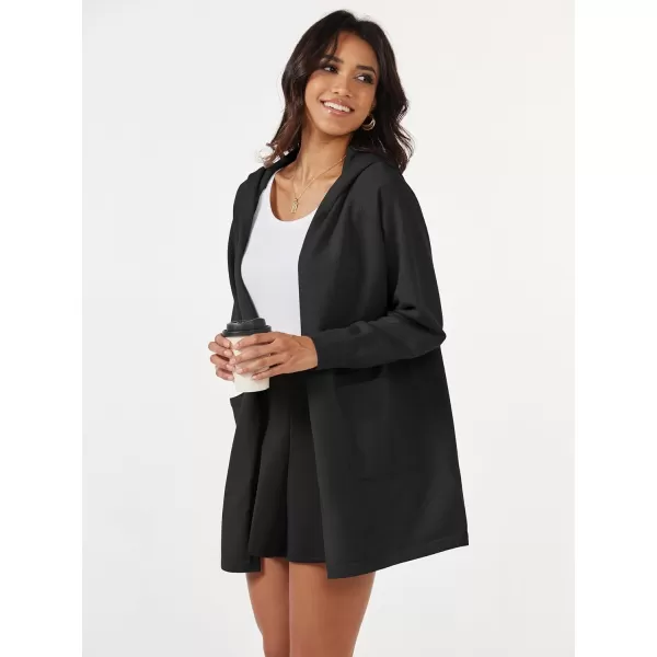 MAGCOMSEN Women's Open Front Cardigan Knit Lightweight Coatigan Jacket Hooded Sweater Coat 2 Pockets 2024 Spring Casual