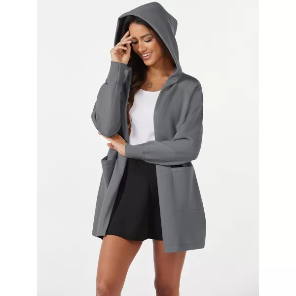 MAGCOMSEN Women's Open Front Cardigan Knit Lightweight Coatigan Jacket Hooded Sweater Coat 2 Pockets 2024 Spring Casual