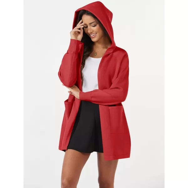 MAGCOMSEN Women's Open Front Cardigan Knit Lightweight Coatigan Jacket Hooded Sweater Coat 2 Pockets 2024 Spring Casual