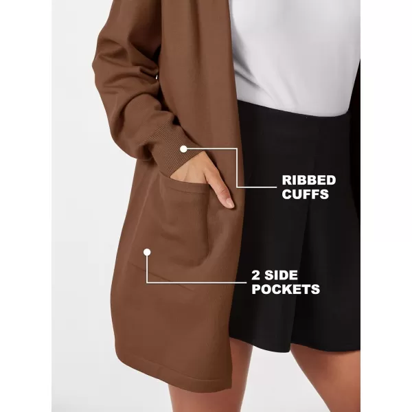 MAGCOMSEN Women's Open Front Cardigan Knit Lightweight Coatigan Jacket Hooded Sweater Coat 2 Pockets 2024 Spring Casual
