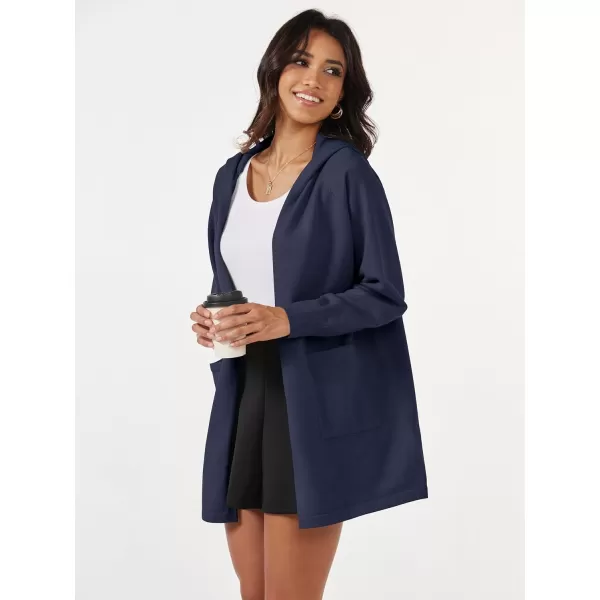 MAGCOMSEN Women's Open Front Cardigan Knit Lightweight Coatigan Jacket Hooded Sweater Coat 2 Pockets 2024 Spring Casual