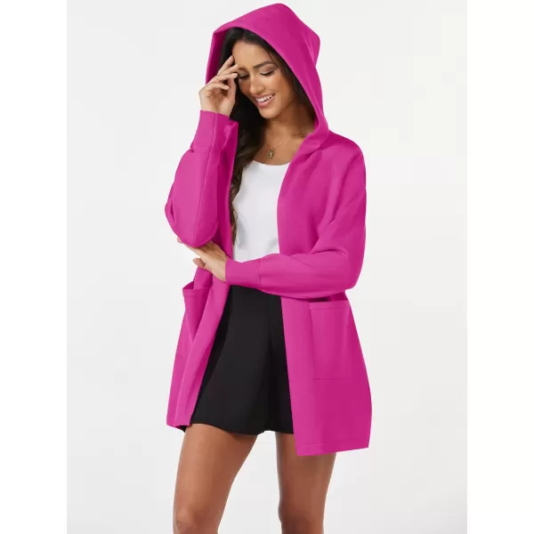 MAGCOMSEN Women's Open Front Cardigan Knit Lightweight Coatigan Jacket Hooded Sweater Coat 2 Pockets 2024 Spring Casual