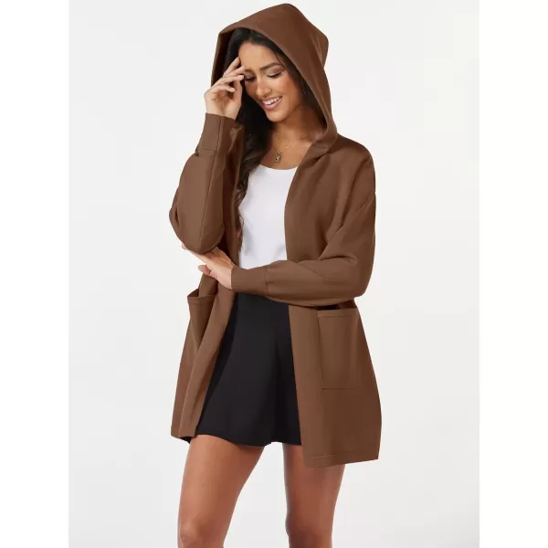 MAGCOMSEN Women's Open Front Cardigan Knit Lightweight Coatigan Jacket Hooded Sweater Coat 2 Pockets 2024 Spring Casual