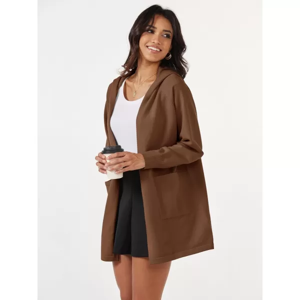 MAGCOMSEN Women's Open Front Cardigan Knit Lightweight Coatigan Jacket Hooded Sweater Coat 2 Pockets 2024 Spring Casual