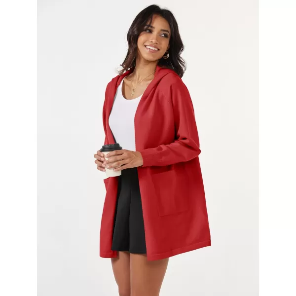 MAGCOMSEN Women's Open Front Cardigan Knit Lightweight Coatigan Jacket Hooded Sweater Coat 2 Pockets 2024 Spring Casual