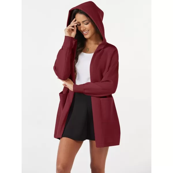 MAGCOMSEN Women's Open Front Cardigan Knit Lightweight Coatigan Jacket Hooded Sweater Coat 2 Pockets 2024 Spring Casual