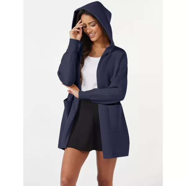 MAGCOMSEN Women's Open Front Cardigan Knit Lightweight Coatigan Jacket Hooded Sweater Coat 2 Pockets 2024 Spring Casual