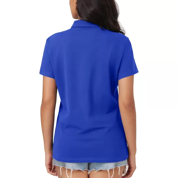 MAGCOMSEN Women's Polo Shirts Cotton Short Sleeve Collared Golf Shirt 3 Buttons Breathable Wicking Cool Casual Tops