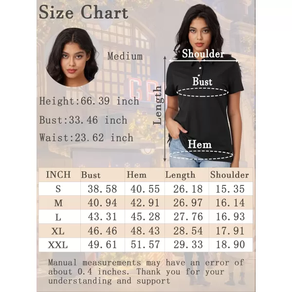 MAGCOMSEN Women's Polo Shirts Cotton Short Sleeve Collared Golf Shirt 3 Buttons Breathable Wicking Cool Casual Tops