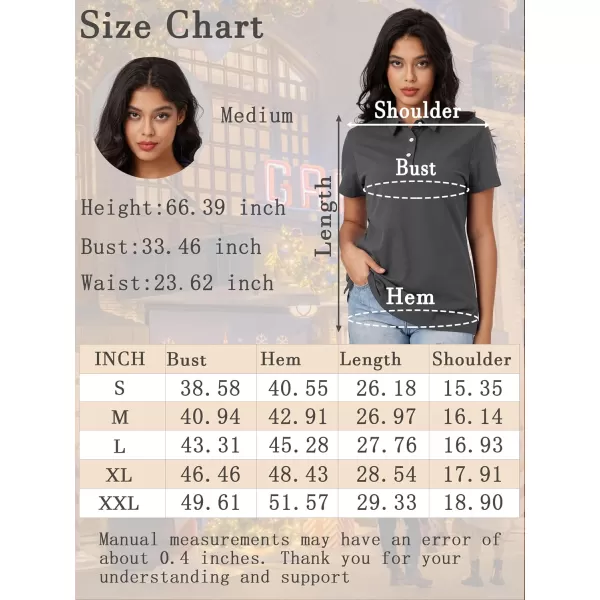 MAGCOMSEN Women's Polo Shirts Cotton Short Sleeve Collared Golf Shirt 3 Buttons Breathable Wicking Cool Casual Tops