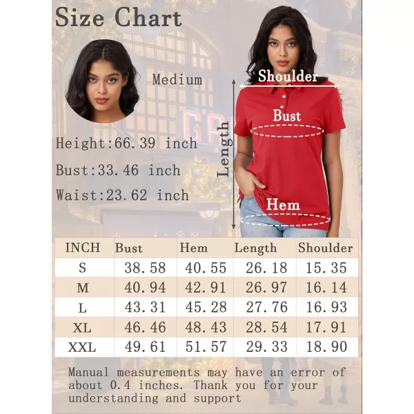 MAGCOMSEN Women's Polo Shirts Cotton Short Sleeve Collared Golf Shirt 3 Buttons Breathable Wicking Cool Casual Tops