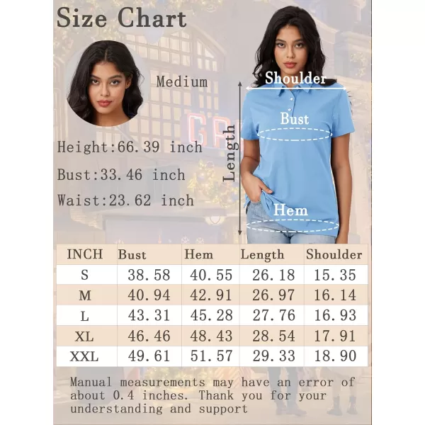 MAGCOMSEN Women's Polo Shirts Cotton Short Sleeve Collared Golf Shirt 3 Buttons Breathable Wicking Cool Casual Tops