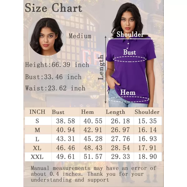 MAGCOMSEN Women's Polo Shirts Cotton Short Sleeve Collared Golf Shirt 3 Buttons Breathable Wicking Cool Casual Tops