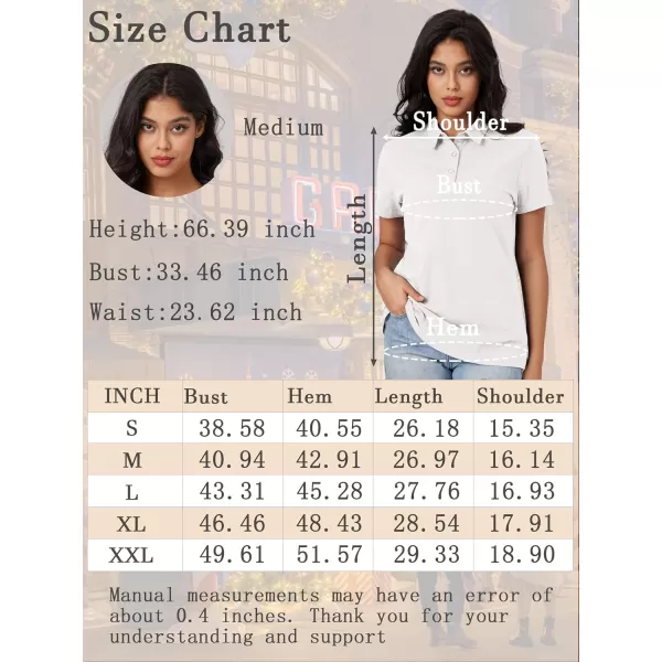 MAGCOMSEN Women's Polo Shirts Cotton Short Sleeve Collared Golf Shirt 3 Buttons Breathable Wicking Cool Casual Tops