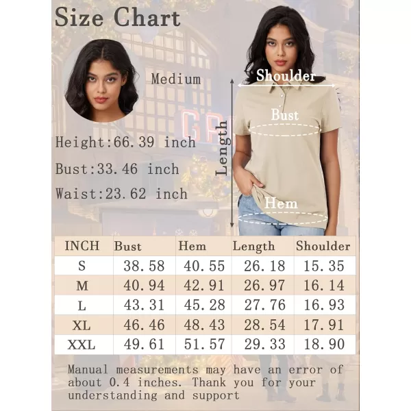 MAGCOMSEN Women's Polo Shirts Cotton Short Sleeve Collared Golf Shirt 3 Buttons Breathable Wicking Cool Casual Tops