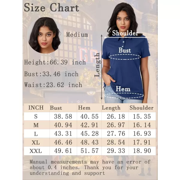 MAGCOMSEN Women's Polo Shirts Cotton Short Sleeve Collared Golf Shirt 3 Buttons Breathable Wicking Cool Casual Tops